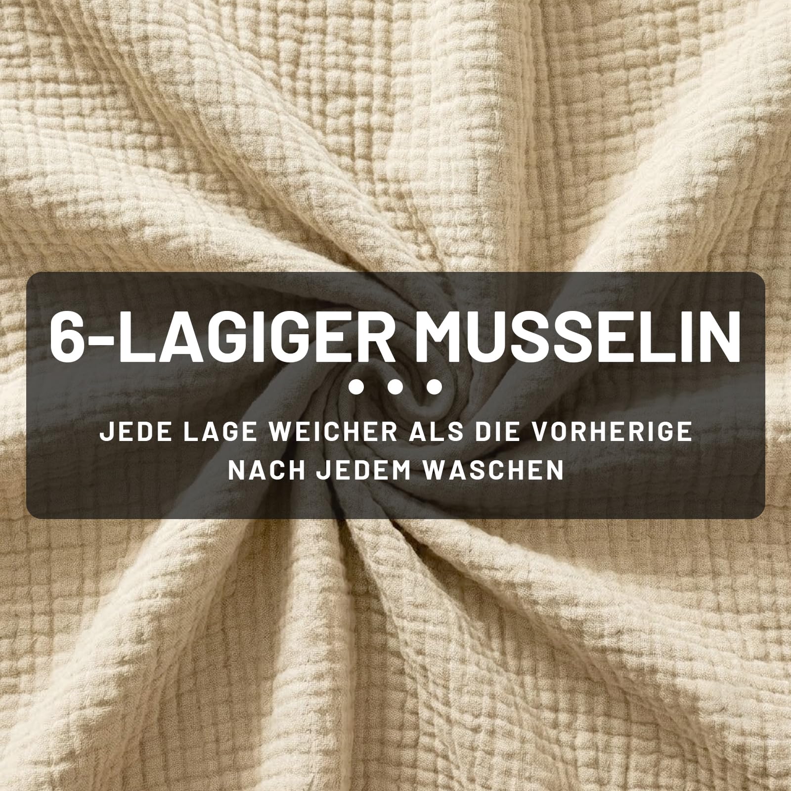 Musselin Decke 200 x 230 cm 6-lagig, Muselindecke Erwachsene 100% Baumwolle Tagesdecke & Bettüberwurf vorgewaschene Gazedecke Sommerdecke Sofadecke Baumwolldecke Couch Überwurf (Beige, 200*230cm)
