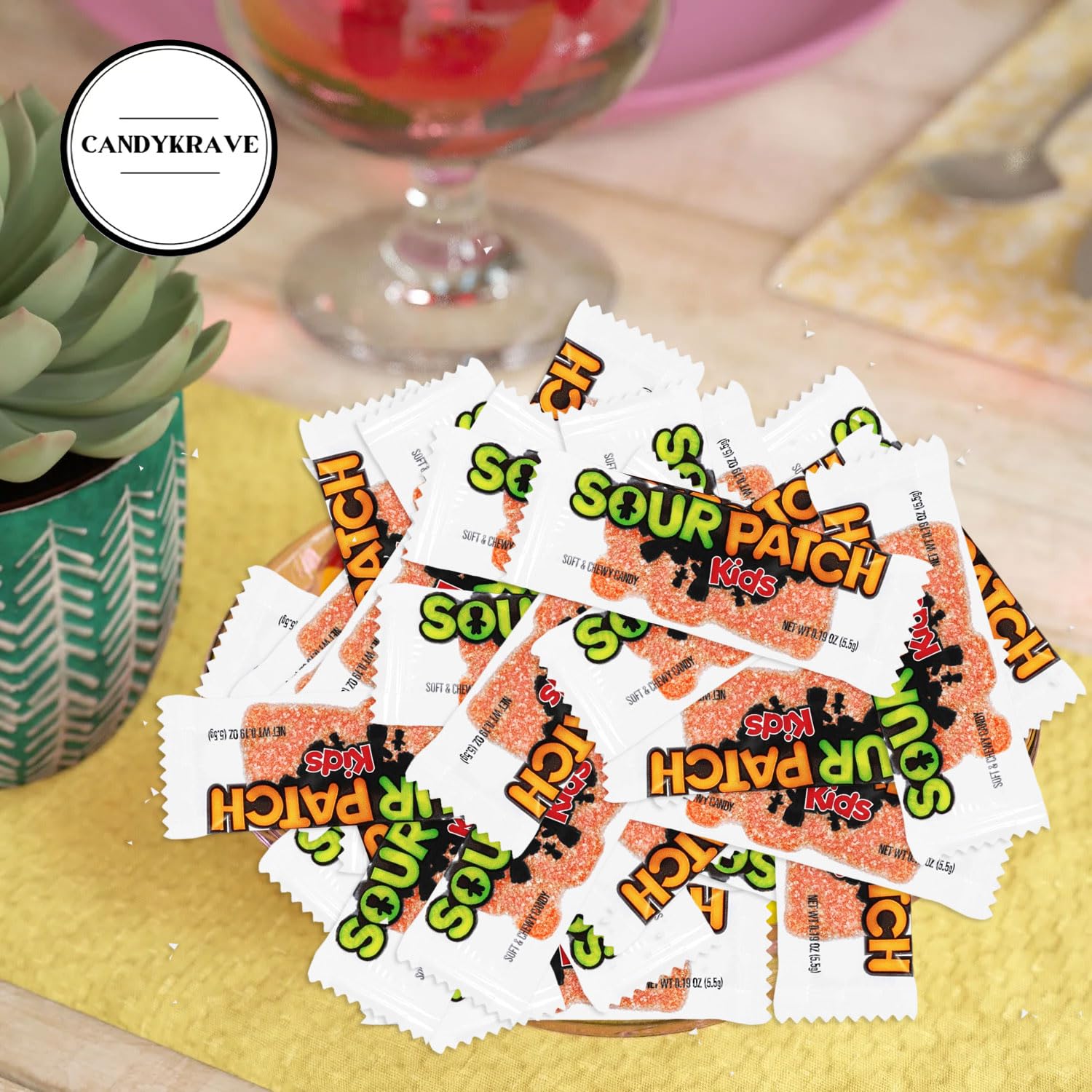 SourPatch Kids BIG Soft & Chewy Candy - Orange Flavor - 1 lbs Individually Wrapped Sweet & Sour Candy Pack - Delicious Gummy Treats for Halloween, Pinata Stuffers, Birthdays, Pantry & Baby Showers