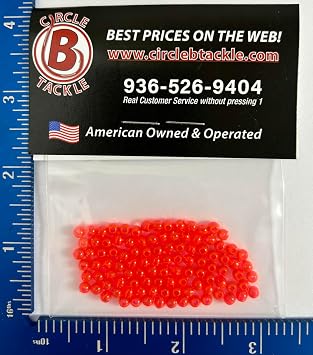 Colored 4mm Round Plastic Fishing Beads 4mm Beads for Fishing Baits & Lures 100-1000 Both Freshwater & Saltwater Hard Plastic Beads for Fishing Spinner Rigs Made in USA