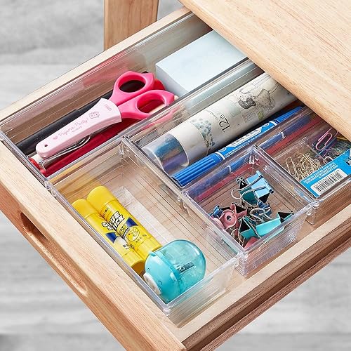 Miniatura 4 de Bandeja organizadora de cajones de plástico transparente de 39 piezas para maquillaje, utensilios de cocina, joyas y gadgets