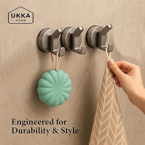 Miniatura 5 de Ganchos dobles con ventosa en forma de L para ducha, baño, cocina, hogar, vidrio, espejo, azulejos. Reutilizable, plástico ABS, impermeable,