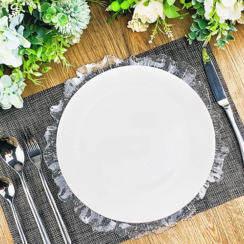 Miniatura 5 de Reef - Juego de 12 platos de carga para platos llanos redondos de plástico de 13 pulgadas, decoración de bodas, manteles individuales (dorado)