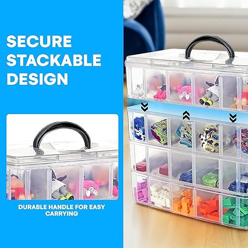 Miniatura 26 de Bins & Things - Organizador de juguetes apilable, compatible con muñecas LOL Surprise, LPS, Shopkins, Tsum Tsum y Lego, caja portátil ajustable