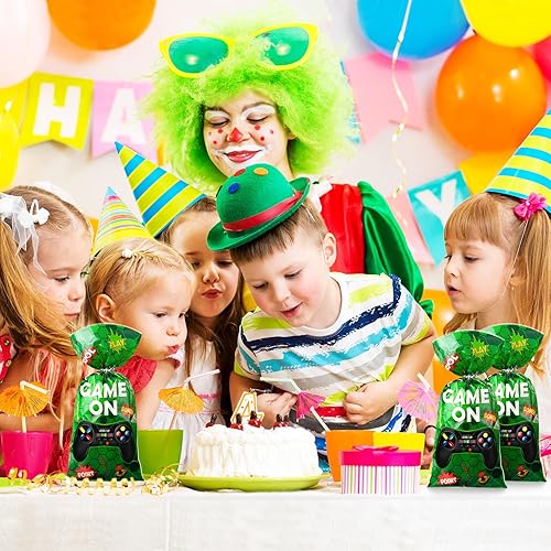 Miniatura 6 de Pajean - 100 bolsas de plástico para videojuegos, bolsas de botín de videojuegos a favor, bolsas de dulces para juegos y fiestas de cumpleaños