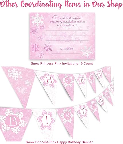 Miniatura 2 de Banderín rosa con texto en inglés "Princess Happy Birthday"