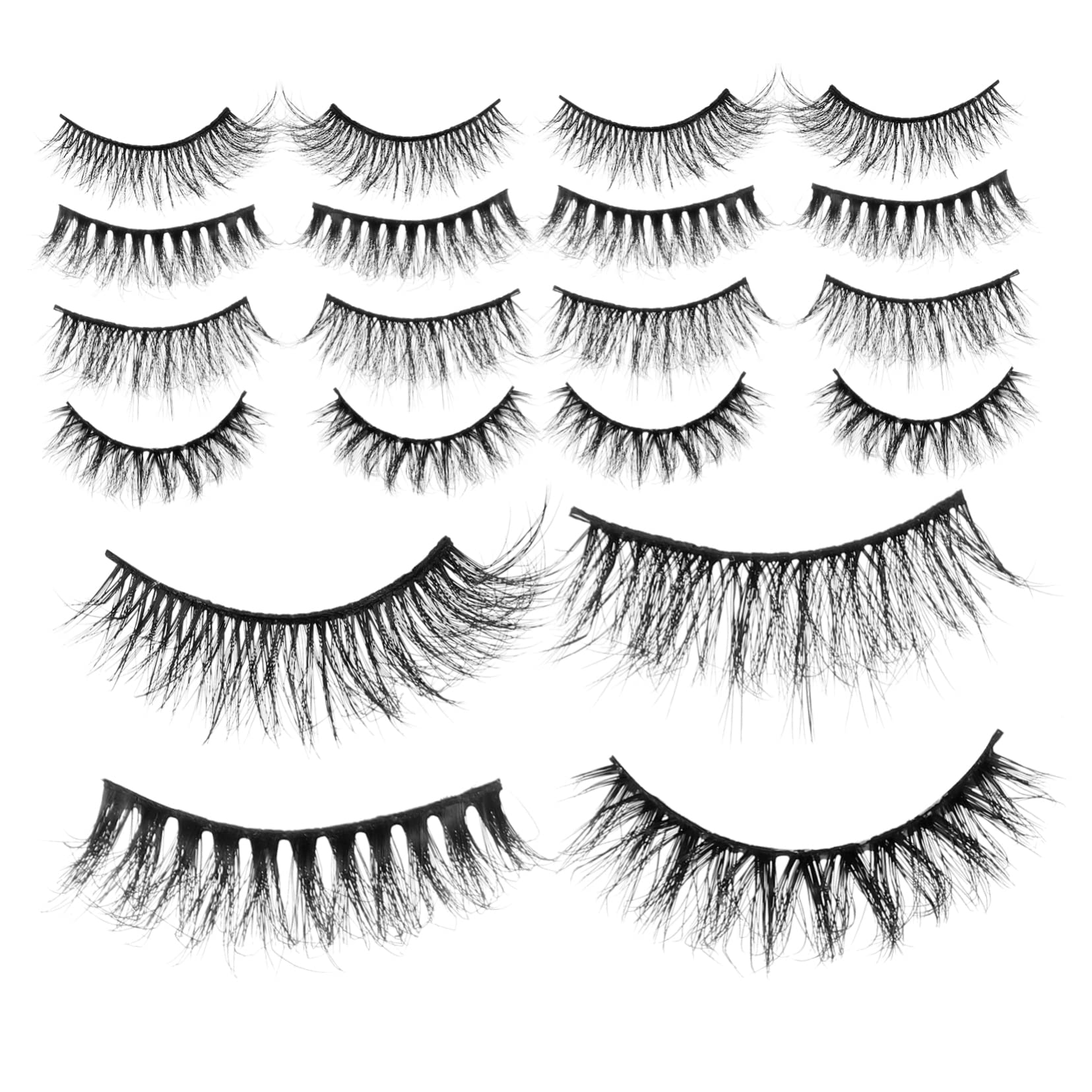 FRCOLOR 4 Juegos De Extensiones De Pestañas Postizas Para Niñas Fáciles De Aplicar Para Un Look Diario Y Nocturno 20 Pares X 4