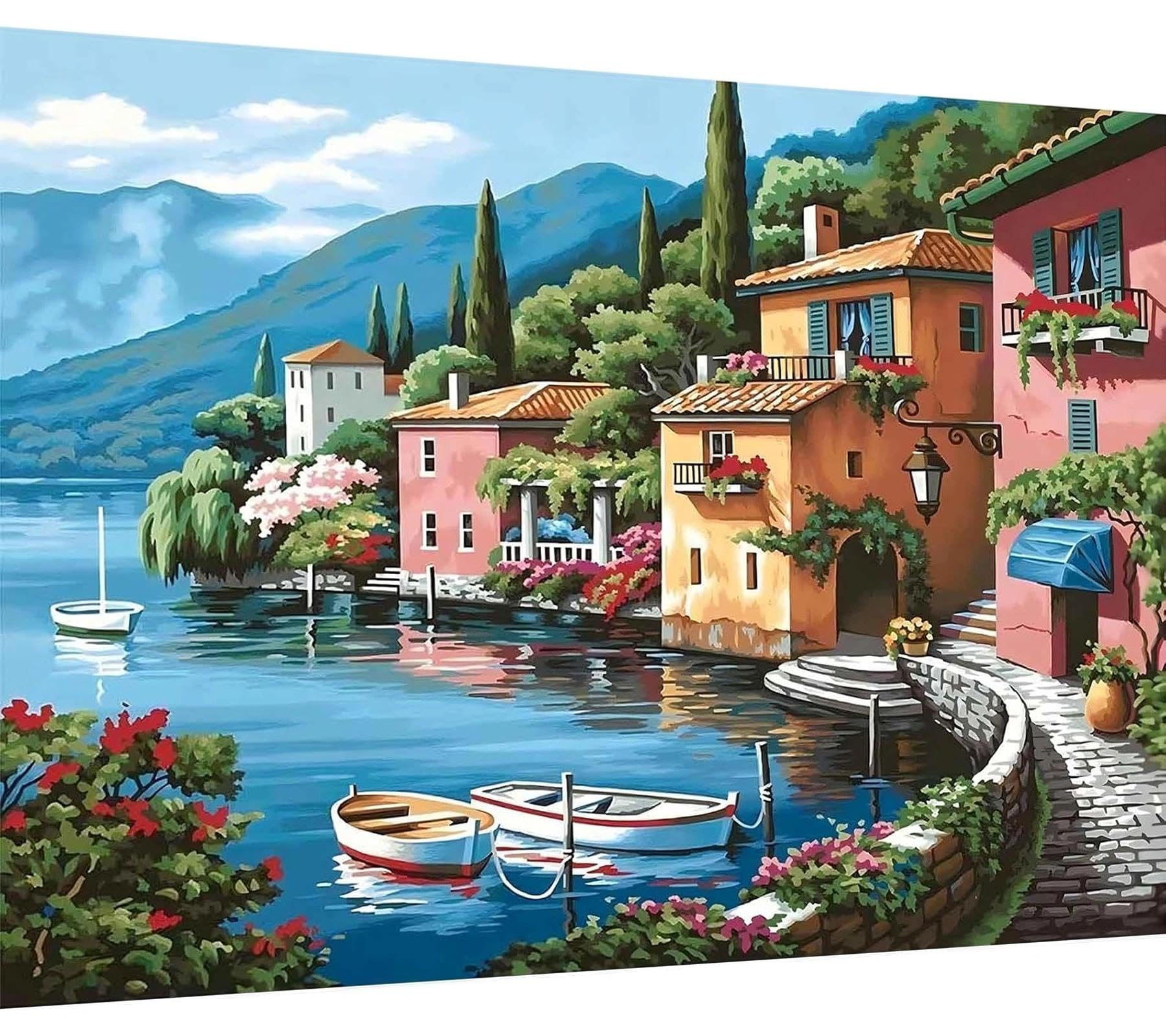 YALKIN Malen Nach Zahlen Erwachsene, Paint by Numbers Malen Nach Zahlen, DIY Landschaft mit Pinseln und Acrylfarben Handgemalt Ölgemälde Leinwand für Home Decor, Ohne Rahmen (40x50cm)