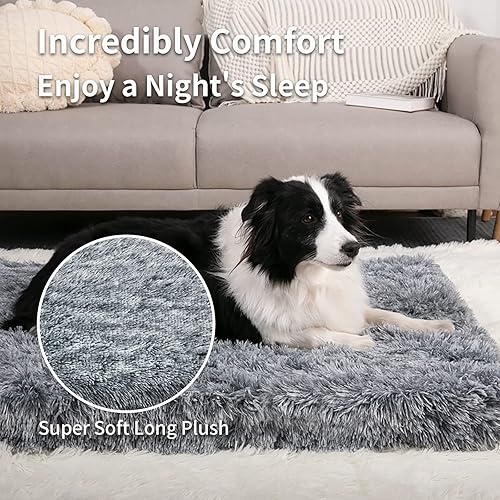 Miniatura 3 de Camas ortopédicas de espuma viscoelástica de 4 pulgadas para perros extragrandes, cama ortopédica de espuma para perros, almohadilla de felpa