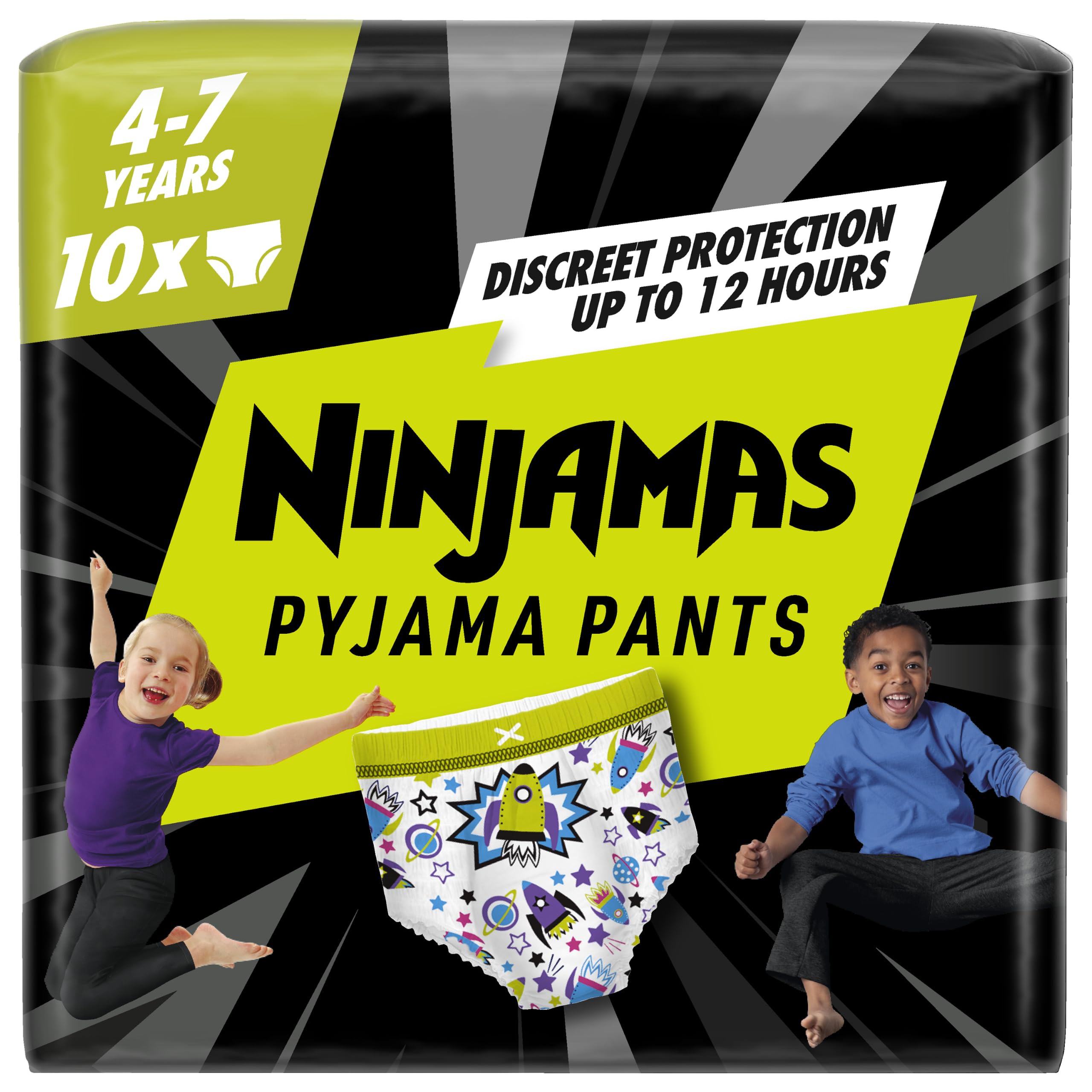 Pampers Ninjamas Boys Pyjama Pants, 60 Count, Age 4-7 Years