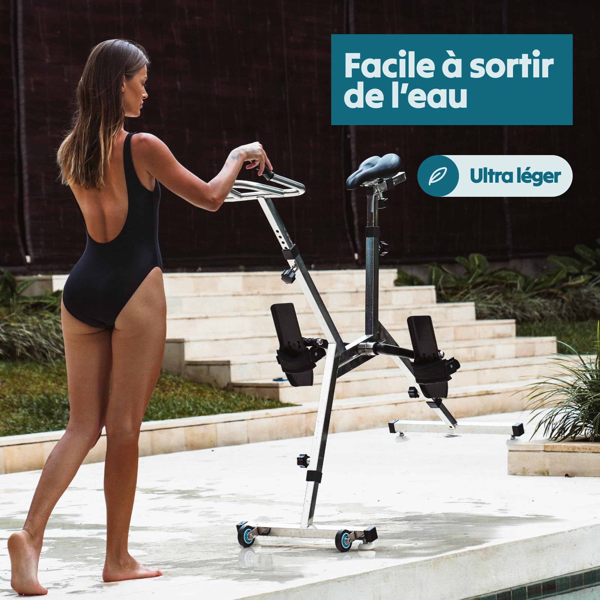 Lovee Aquabike II S'ajuste à Votre Taille 1,5m à 1,98m Selle Confortable Pédalage Réglable Bleu Marine