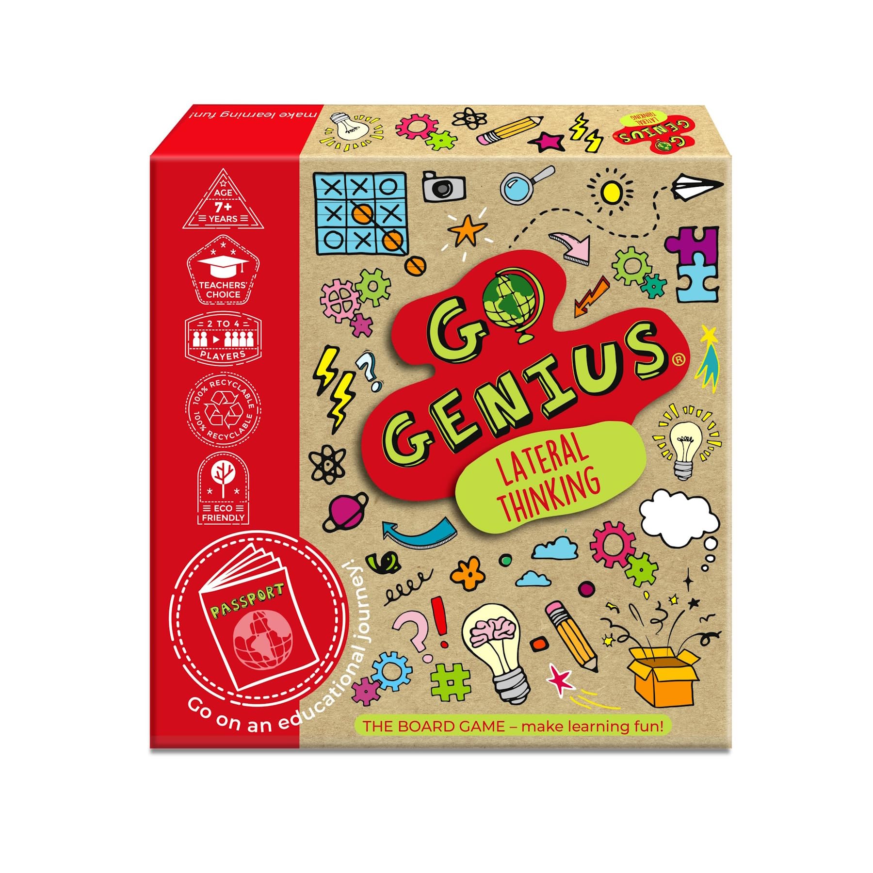 Whiz Kid Go Genius Lateral Thinking Board Game Educational Family Game Supporting KS1 & KS2, Think Outside The Box Learning Game 7+