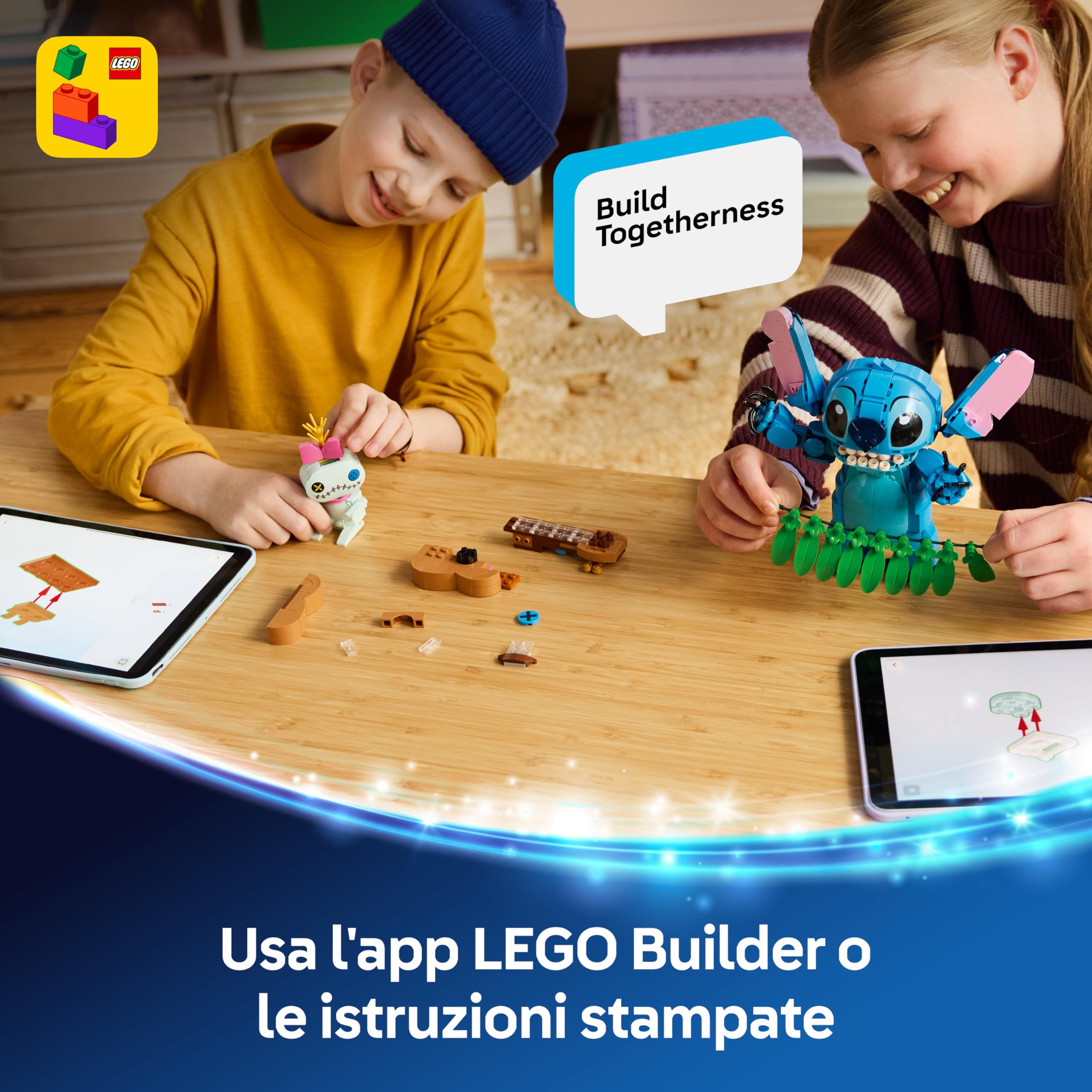 LEGO | Disney Stitch e Scrump Giocattolo - 2 Action Figure con Accessori tra cui un Ukulele - Decorazione Cameretta - Regalo di Compleanno per Bambine e Bambini da 9 Anni in su Fan del Film - 43296
