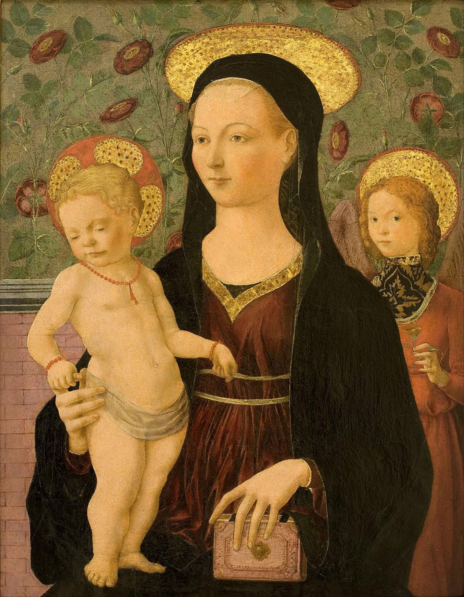 ARTXLXXBN Famous Painting Canvas Artwork Graffiti Print Virgin and Child with an Angel by Francesco Del Cossa Portrait Canvas Image for Home Decor 60x90cm
