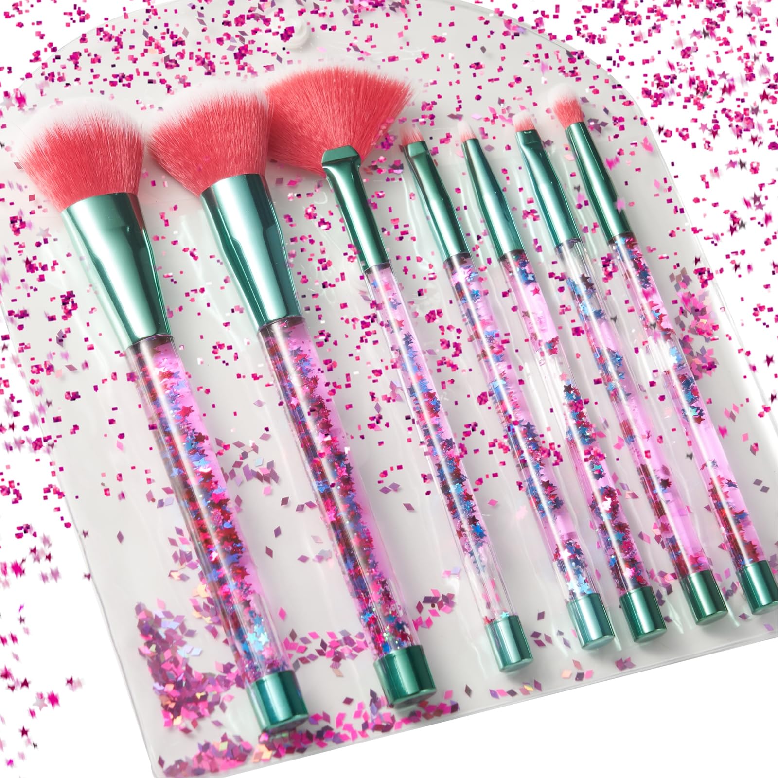 Unicorn Makeup Brush for Girls,Foundation Fan Cute Eye Makeup Brushes Set with Case for Girls Teens Gift Present
