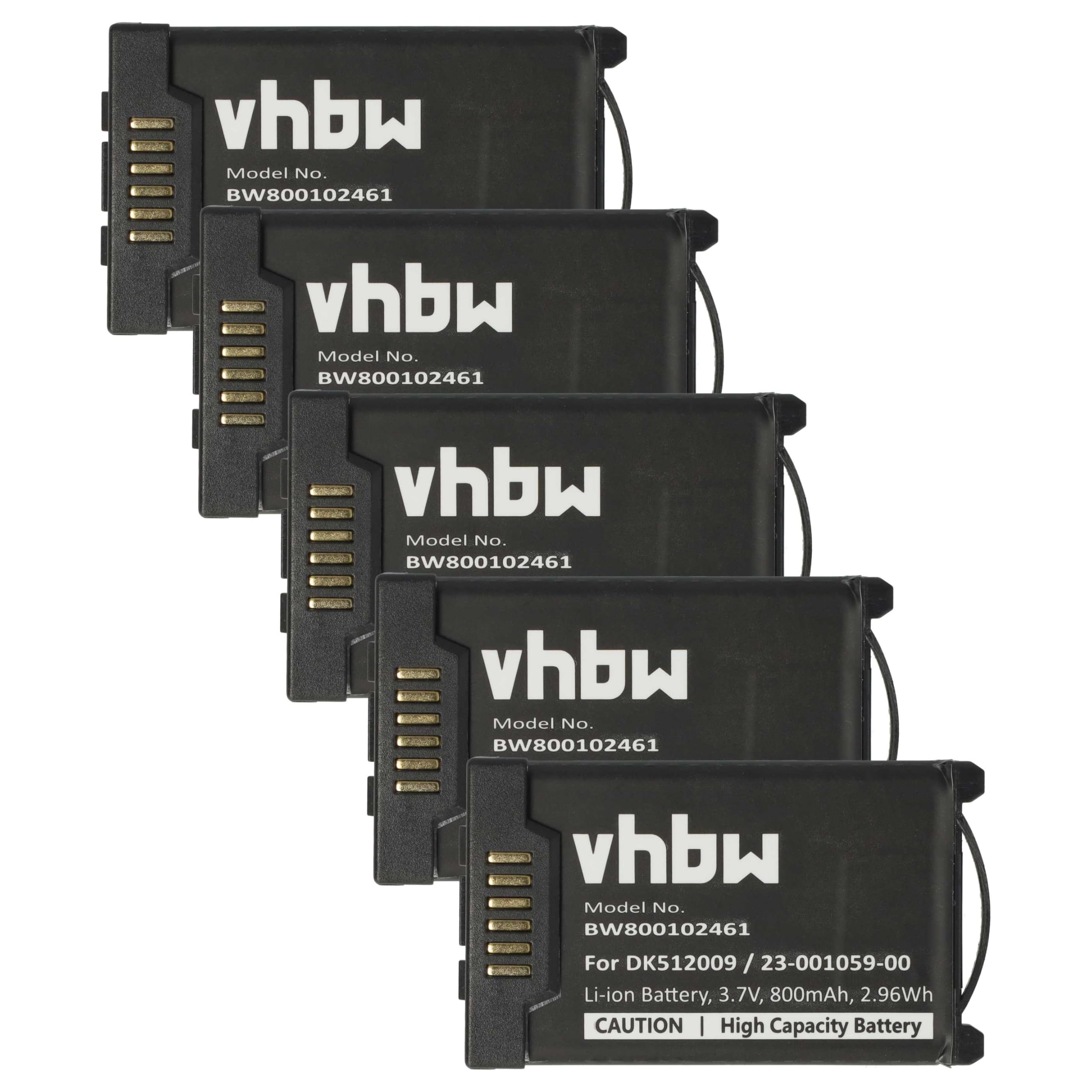 vhbw 5X Batterie Compatible avec Mitel 612d, 622d, 632d, 620d, 622dt, 610d, 612dt, 630d, 600d téléphone Fixe sans Fil (800mAh, 3,7V, Li-ION)