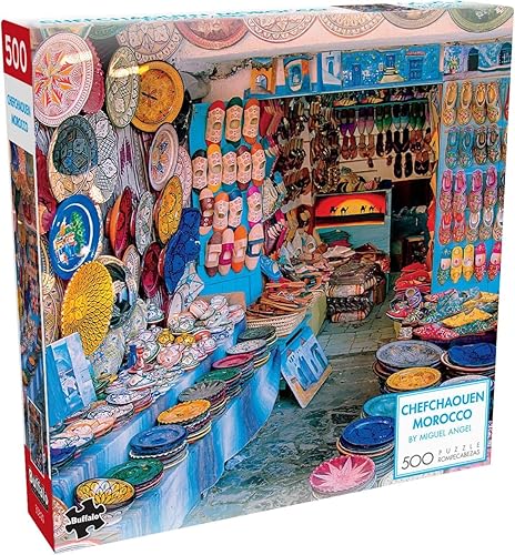 Miniatura 1 de Buffalo Games - Miguel Angel - Chefchaouen Marruecos - Rompecabezas de 500 piezas para adultos desafiante rompecabezas perfecto para noches de juego