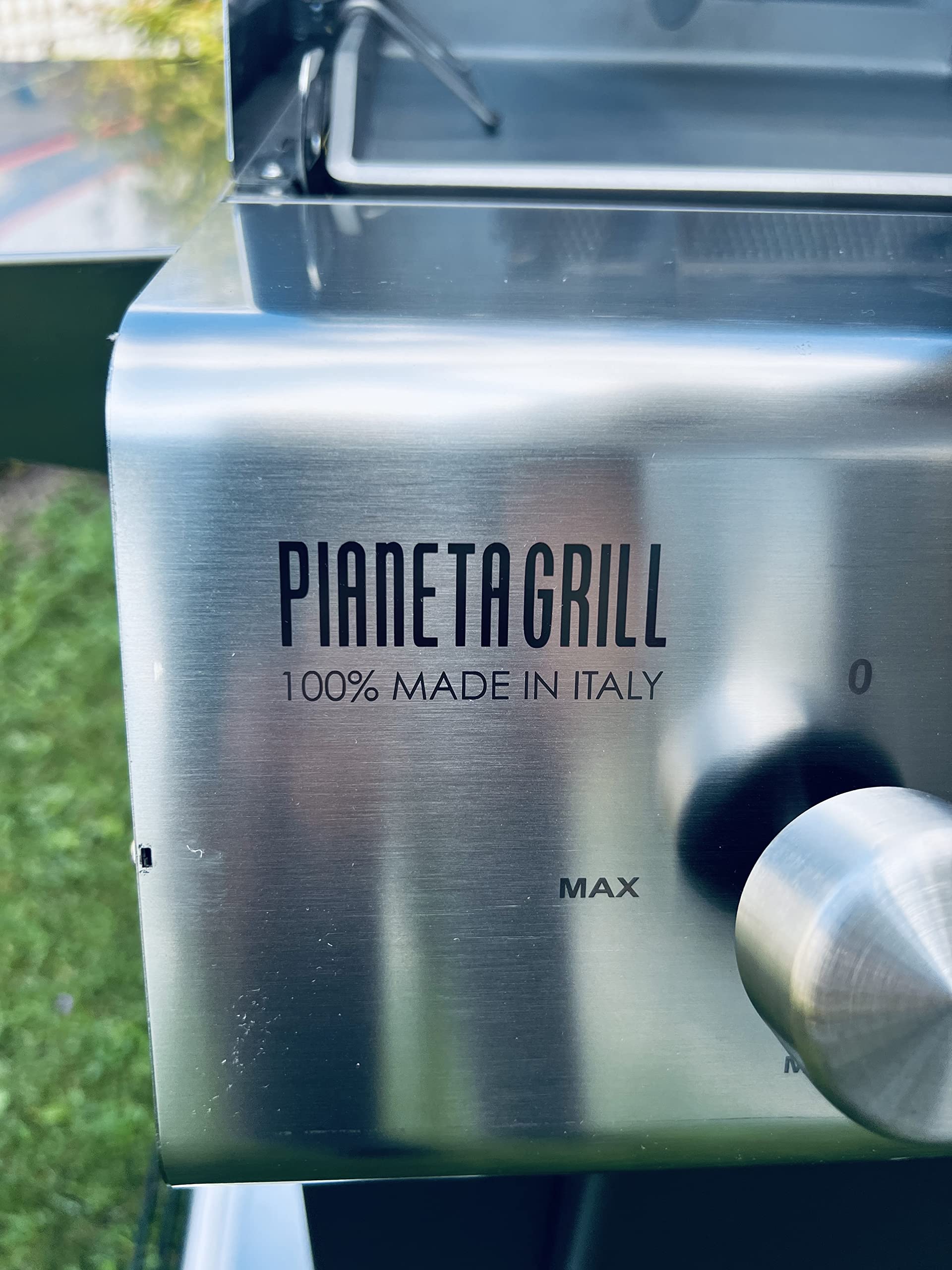 FRY TOP 750 RANGE grill gazowy, grill gazowy, zewnętrzny grill ze stali nierdzewnej, z 5 palnikami, 4 palniki 4 kW + 1 podczerwień, 2 ruszty, zmotoryzowany szpikulec, pokrywa z termometrem, płyta