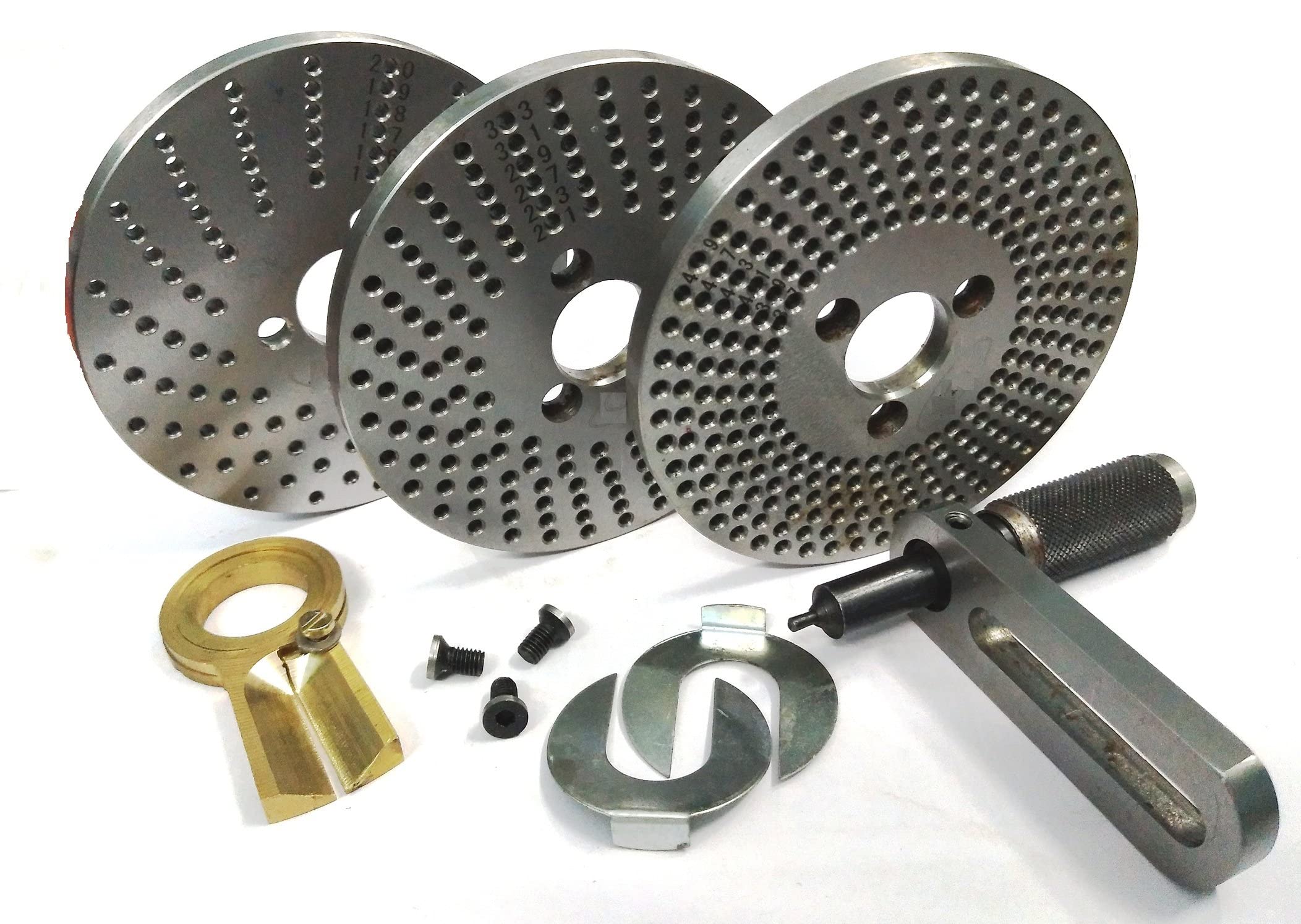 RAHISH TOOLS Steel Dividing Plates Set for HV4 /HV6 Rotary Table with Working Manual-Milling Indexing Kit