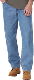 Wrangler Rustler Men's Classic Regular Fit Straight Leg Jeans - Durable Comfort Flex Denim