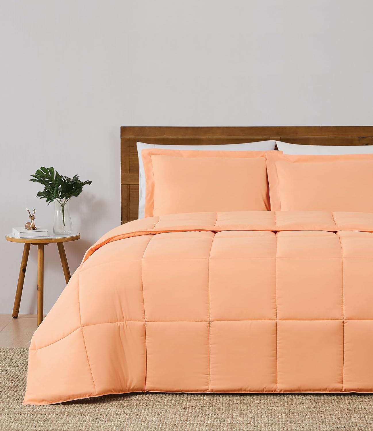 TRULY SOFT Everyday Reversible Comforter Set Peach Polyester 2-Piece Twin XL Comforter Set, Solid Color Themed, for Men and Women, Oeko-TEX Certified Confidence