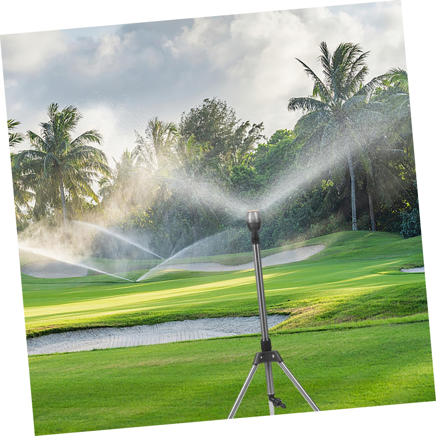 ibasenice Arroseur Automatique Rotatif Rétractable à Trépied en Alliage D'aluminium et Plastique pour Pelouse et Plantes, Irrigation Jardin