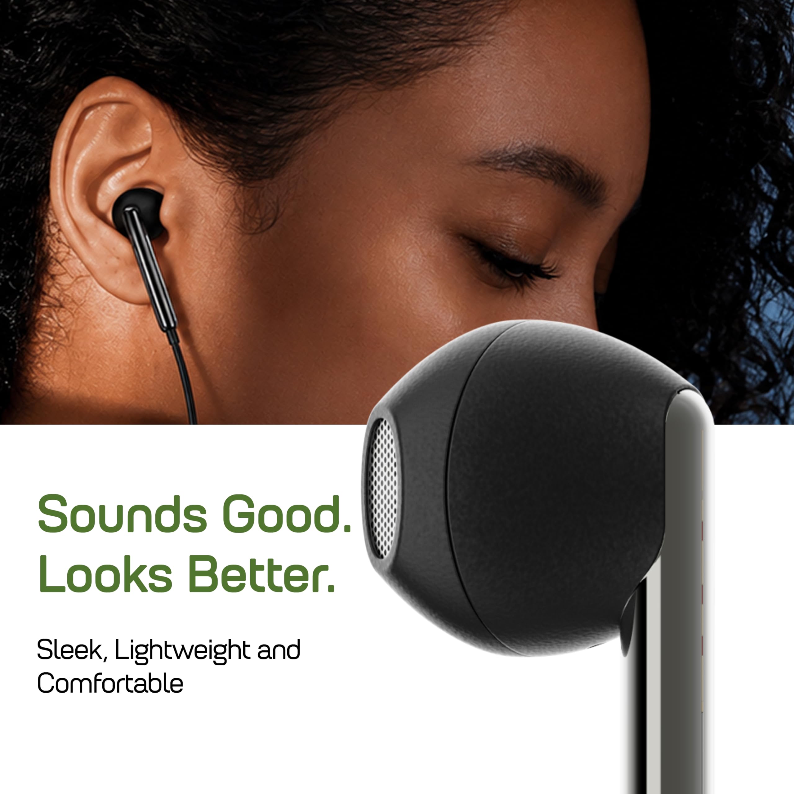 GOBOULT WiredX 200 Earphones with 3.5 mm Jackt, 9mm Bass Drivers, Inline Controls, Earphones Wired Headphones with mic — Amazon image 7