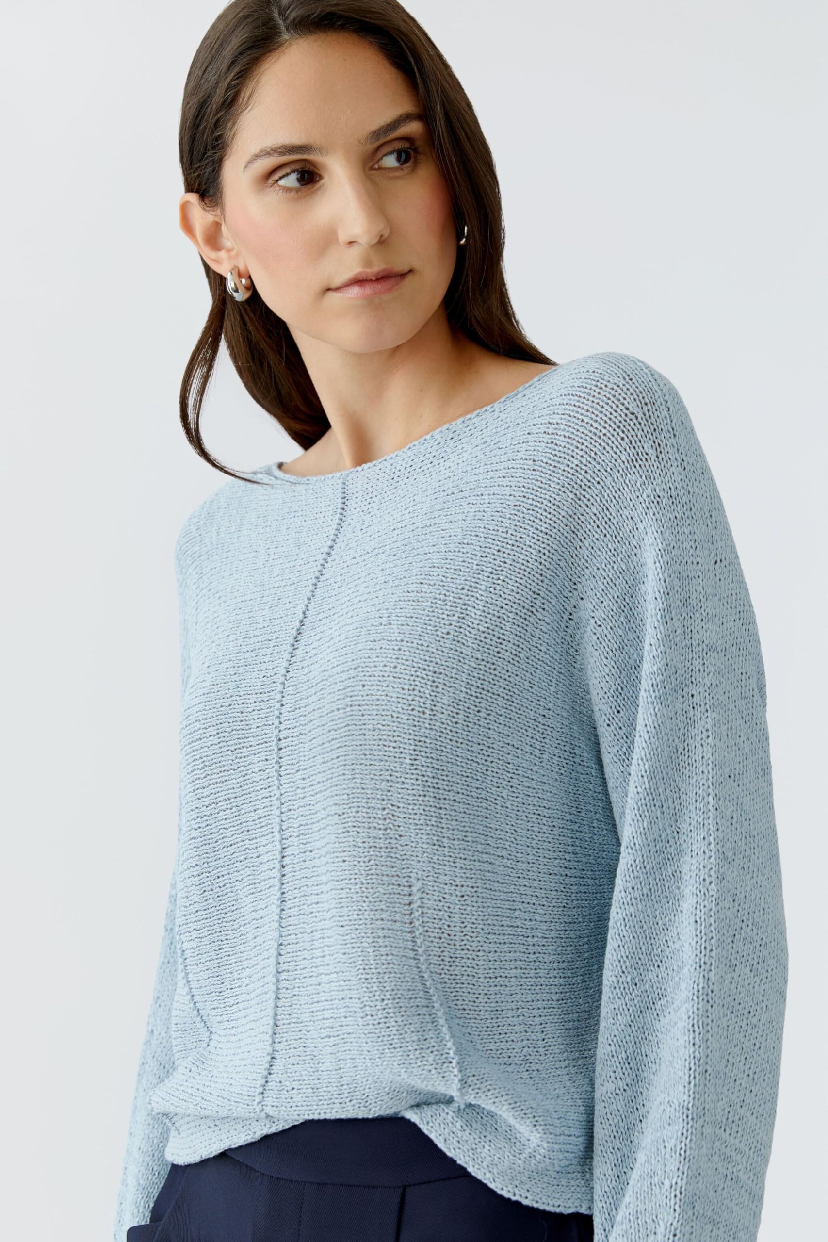 Oui Damen Pullover lässig geschnitten Uni