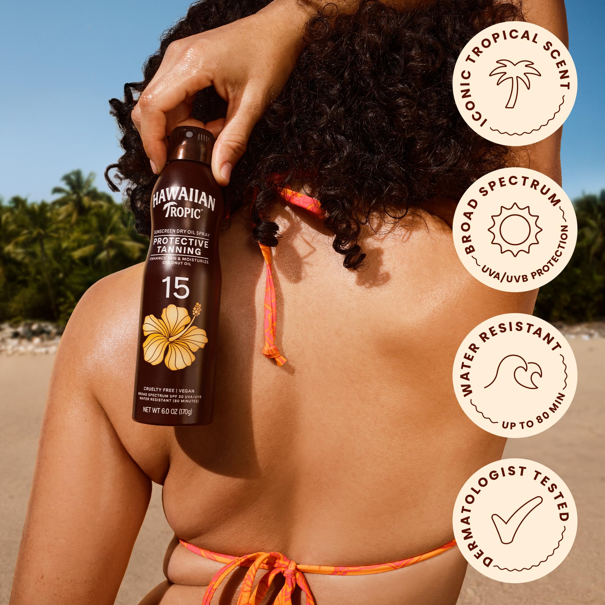 Amazon.com : Hawaiian Tropic Dry Oil Tanning Spray Sunscreen SPF