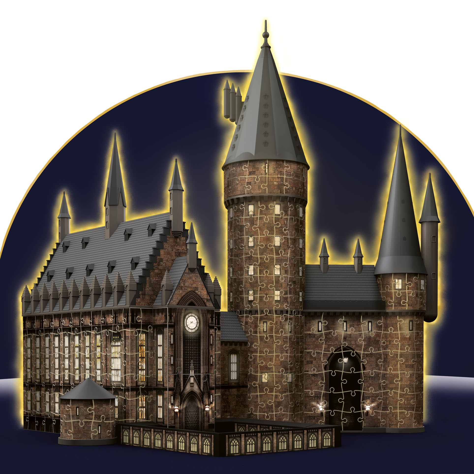 Ravensburger 3D Puzzle 11550 - Harry Potter Hogwarts Schloss - Die Große Halle - Night Edition - die beleuchtete Great Hall des Hogwarts Castle für alle Harry Potter Fans ab 10 Jahren
