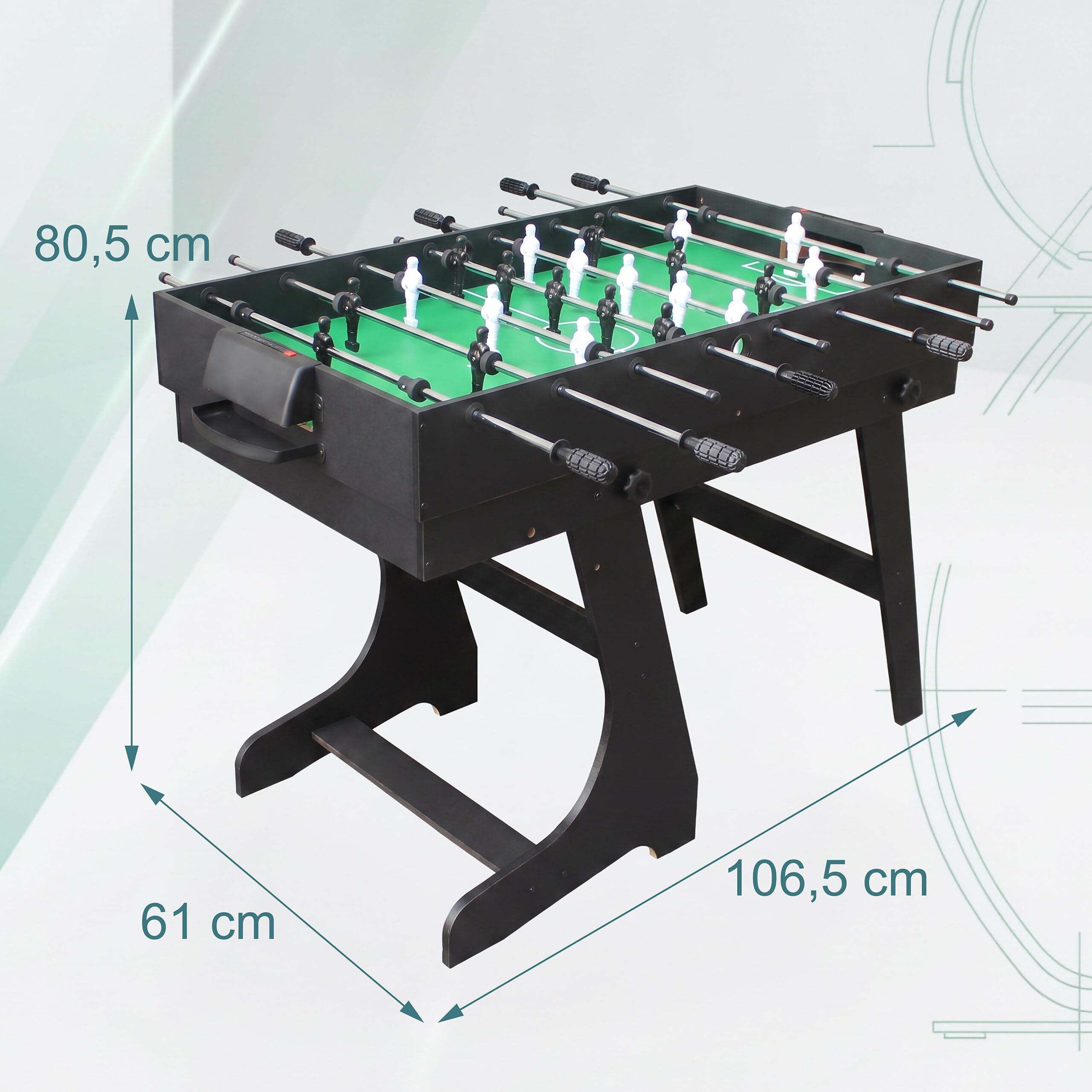 Tavolo da gioco Relaxdays 4-in-1: calcio balilla, biliardo, air hockey