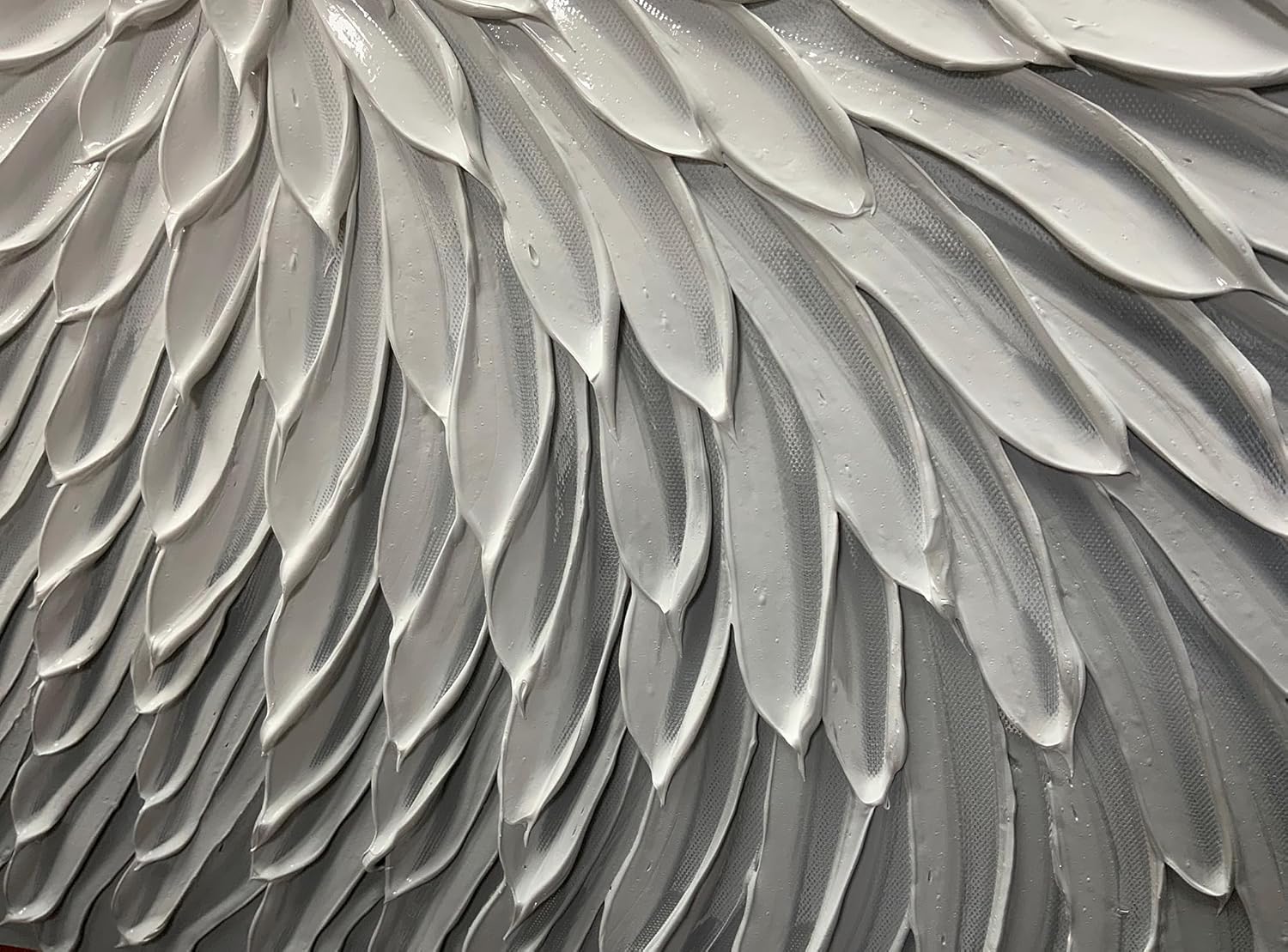 AMEI Art,24X48Inch Hand Painted Modern Artwork Blue White Flower Oil Painting Wood Inside Framed Hanging Wall Decor Art Textured Abstract Acrylic Wall Art (Bright Blue)