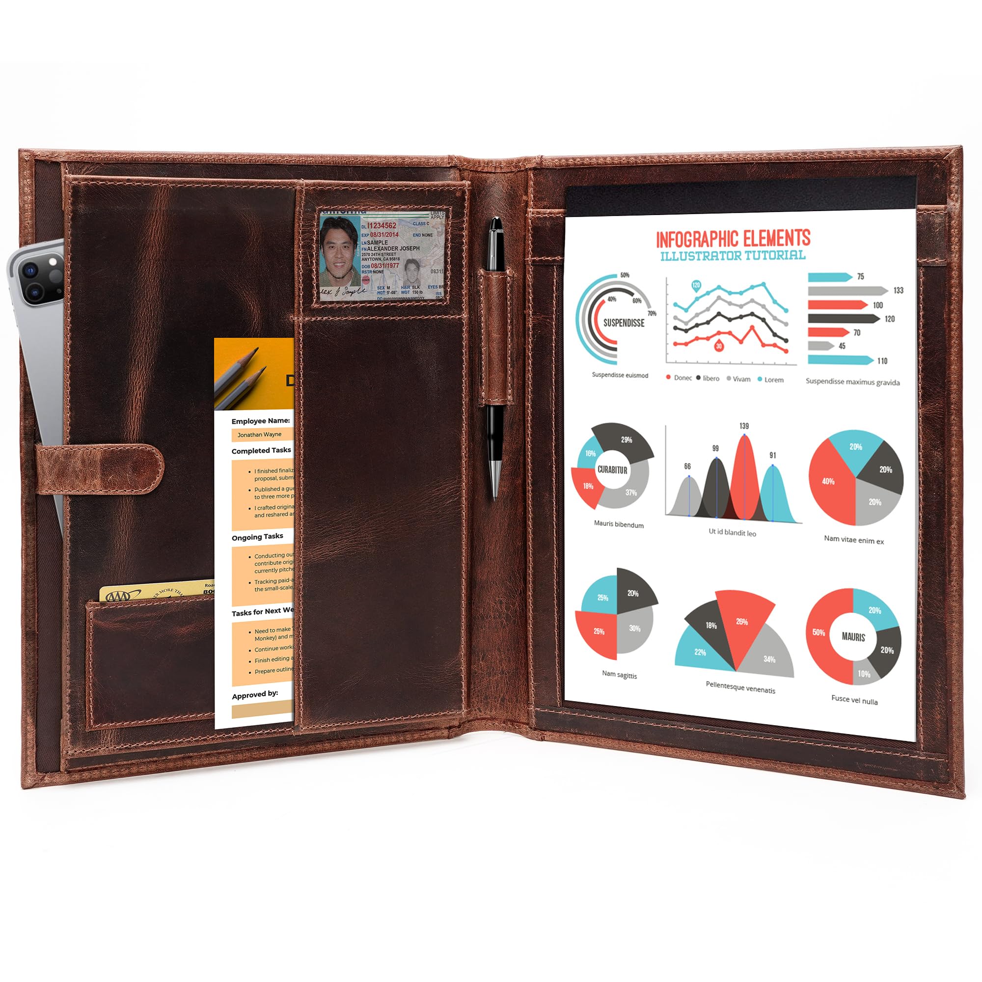 LushLuxeoria Genuine Leather Padfolio