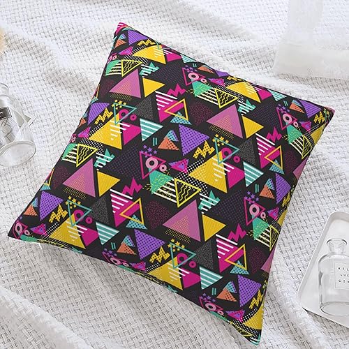 Miniatura 6 de Fundas de almohada geométricas estilo retro de los años 80 de 18 x 18 pulgadas, funda de almohada para dormitorio, sofá, decoración de casa de