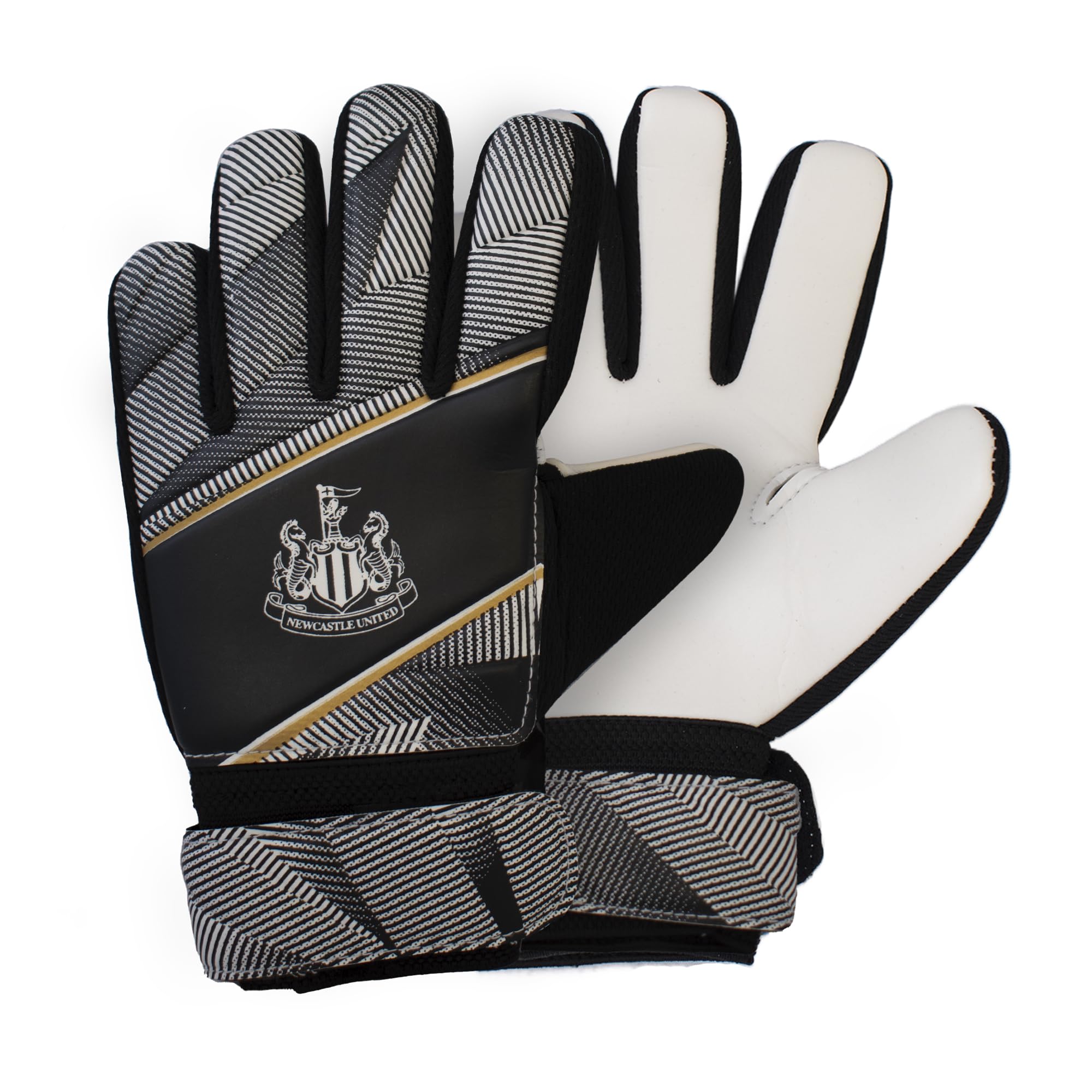 Hy-Pro Newcastle United - Juego de fútbol con licencia oficial - Pelota tamaño 5 con bomba, mochila, saco de gimnasio, guantes de portero, espinilleras y botella de 750 ml, regalos completos de fútbol