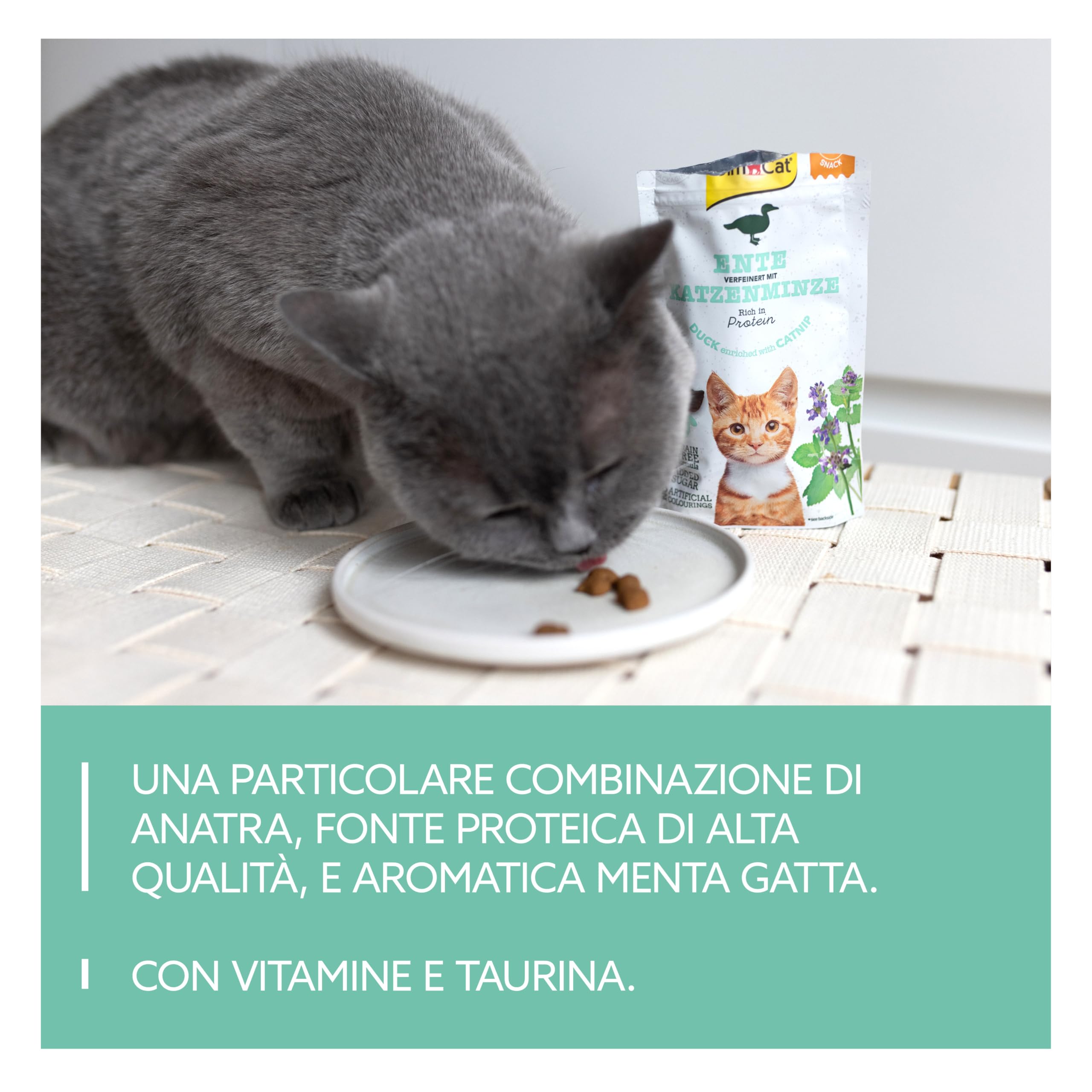 Snack Per Gatti GimCat Crunchy Anatra Con Erba Gatta - 140g, Senza Cereali - Foto 5
