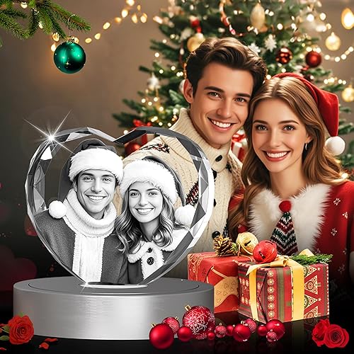 Miniatura 2 de Foto de cristal 3D personalizada, regalos de Navidad para mujeres, esposa, ella, mamá, hombres, él, papá, abuelo, abuela, imagen 3D personalizada,