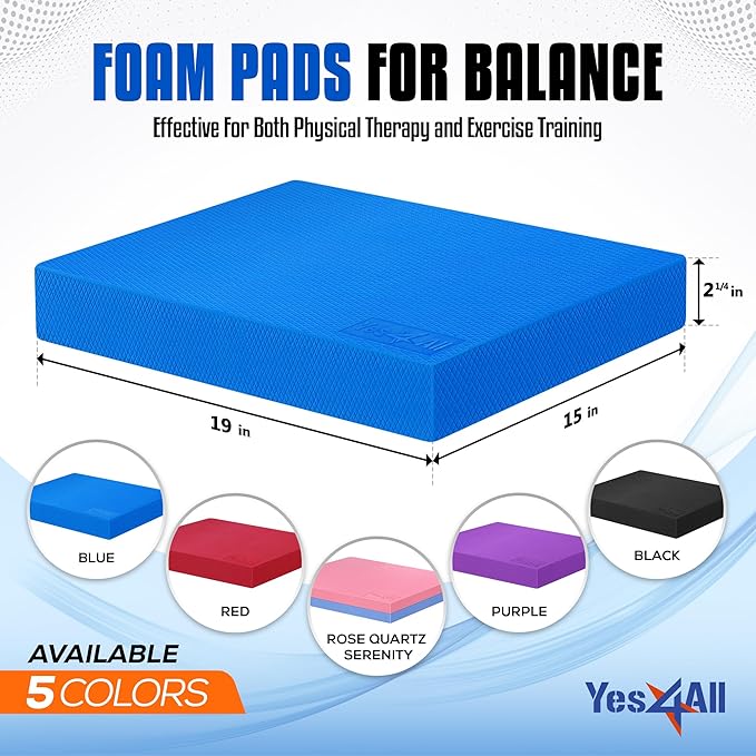 In addition to balance and strength training, the Yes4All Foam Balance Pad serves as an effective kneeling pad, offering comfort and cushioning for joints during floor-based exercises. This makes it suitable for a range of users, from athletes looking to enhance balance and agility, to individuals undergoing rehabilitation or senior fitness programs. The lightweight, portable design ensures easy transportation and storage, which is ideal for those who exercise both at home and in different environments.