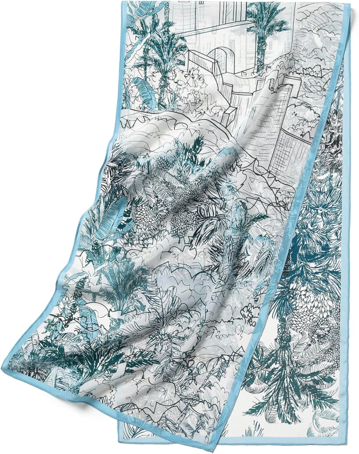 100% Mulberry Silk Women's 55”*14” Long Scarf Headscarf and Neck Scarf - Rectangular Hair Towel with Gift Packed - Image 2