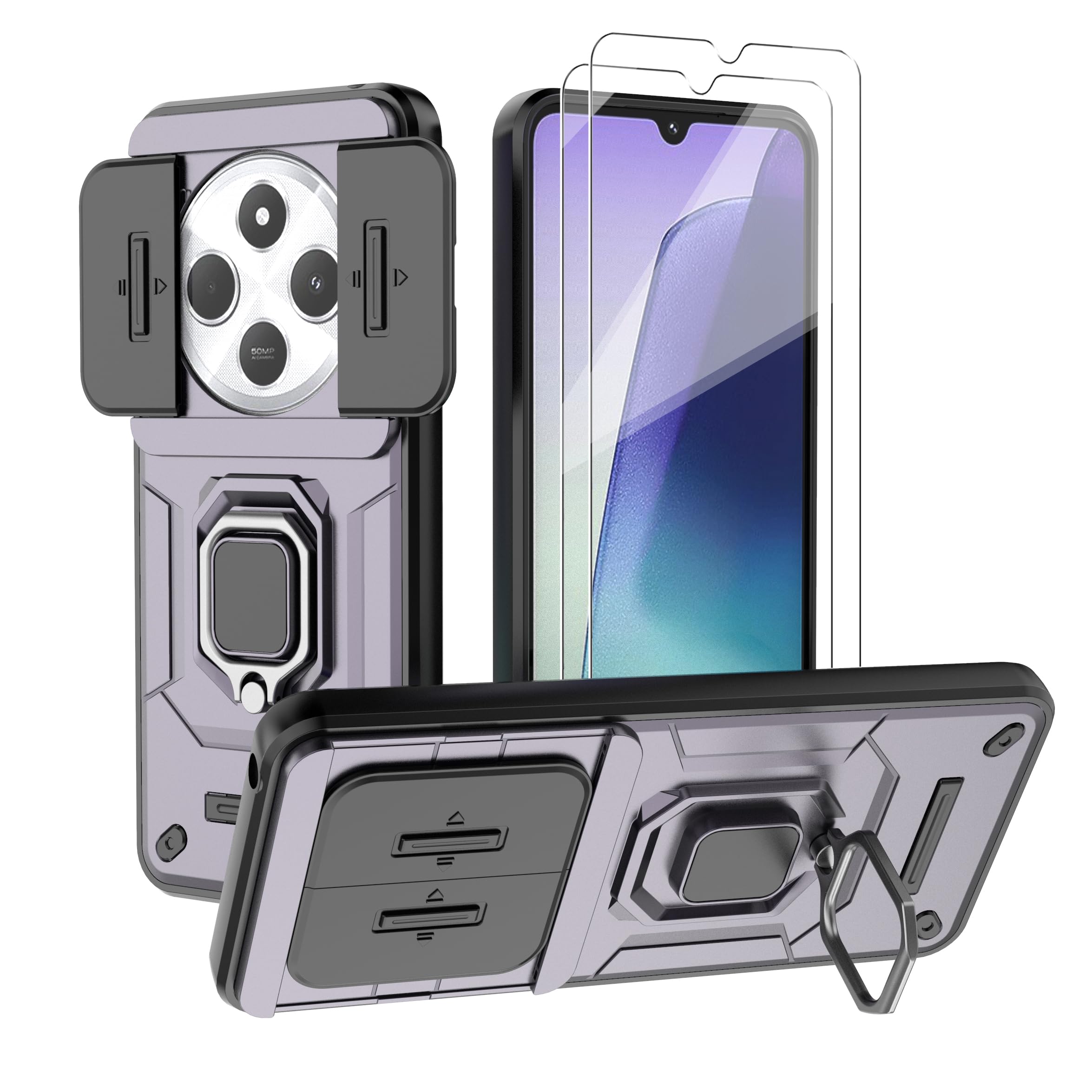 ILING Funda Magnética Giratoria 360° Para Xiaomi Redmi 14C / Poco C75 Con Protección De Cámara