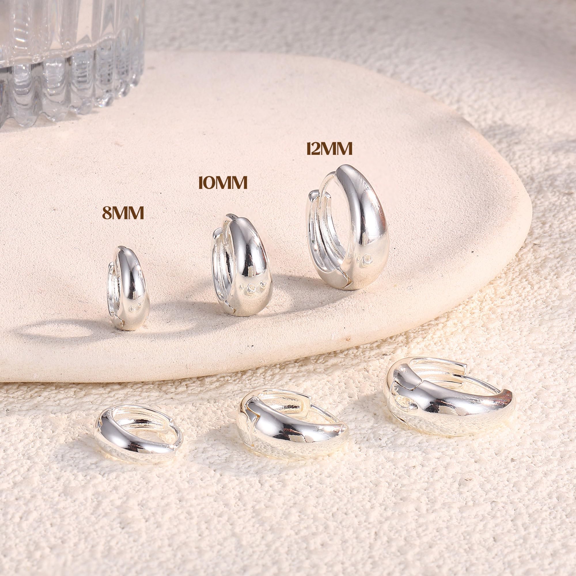 14K vergoldete Creolen für Damen, Silberne Creolen