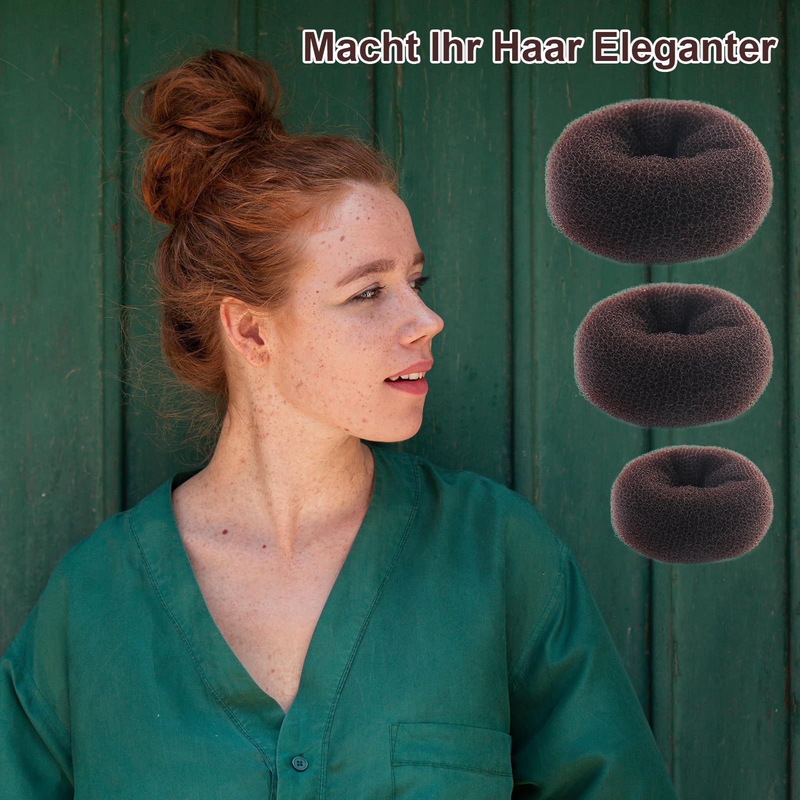 6 Pezzi Ciambella Per Chignon, ciambella chignon facile per capelli, elastico per ciambella chignon, marrone, con 20 elastici neri e 20 clip forma di U, per bambini, feste, vacanze