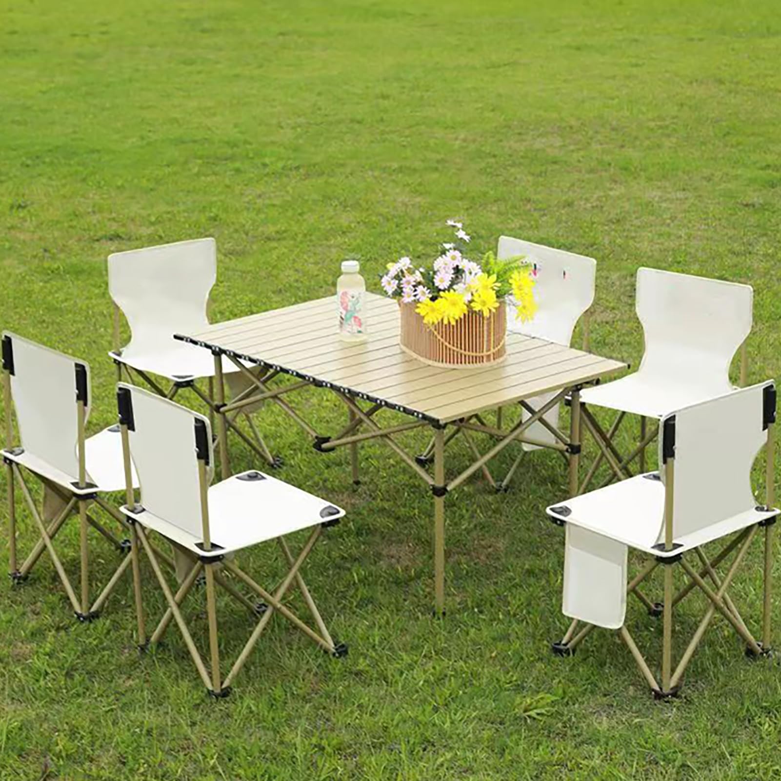 Tavolino Portatile Ripiegabile con Borsa 120x52x50cm, Tavolo da Pieghevole Regolabile in Altezza, Tavolo da Campeggio Leggero, Stable Salvaspazio, per Picnic, Spiaggia, Viaggi, Pesca, Esterni