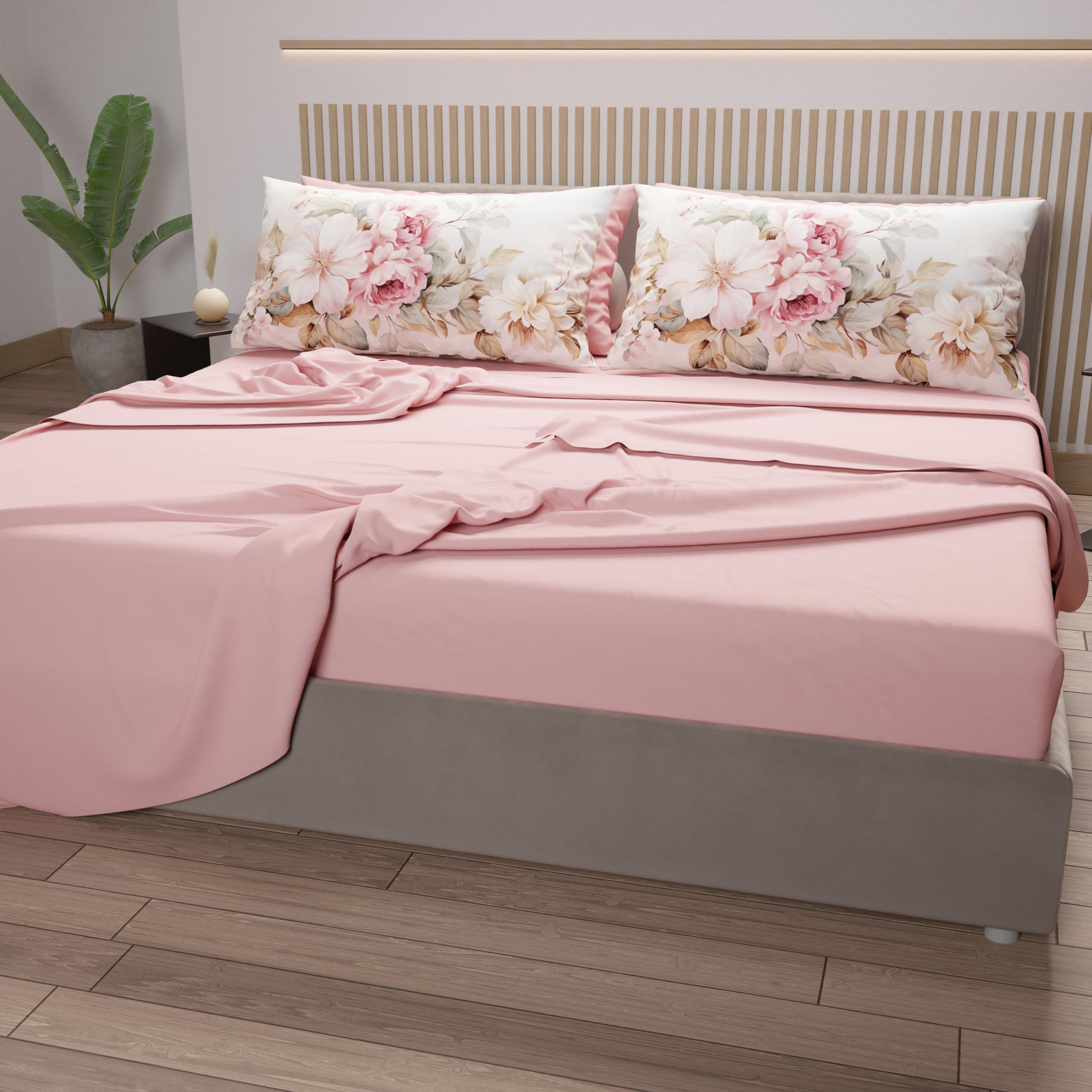 PETTI Artigiani Italiani, Cotton Sheets with Pillowcases in Digital Print, Single Bed Sheet, Single Bed Set, Provence Powder - Image 3