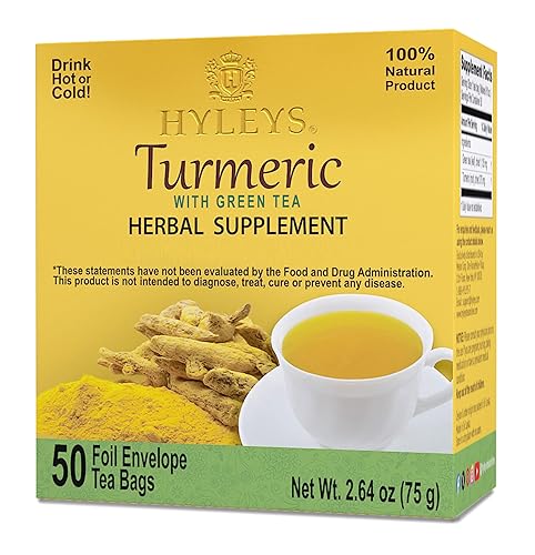 Hyleys Té de cúrcuma - Sabor original - 50 bolsas de té - Suplemento de hierbas Wellness