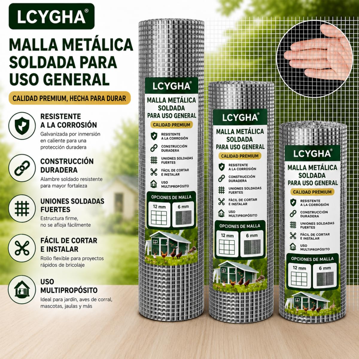 Malla Anti Roedores para Plantas, Huerto y Jardín 100 cm x 3 m