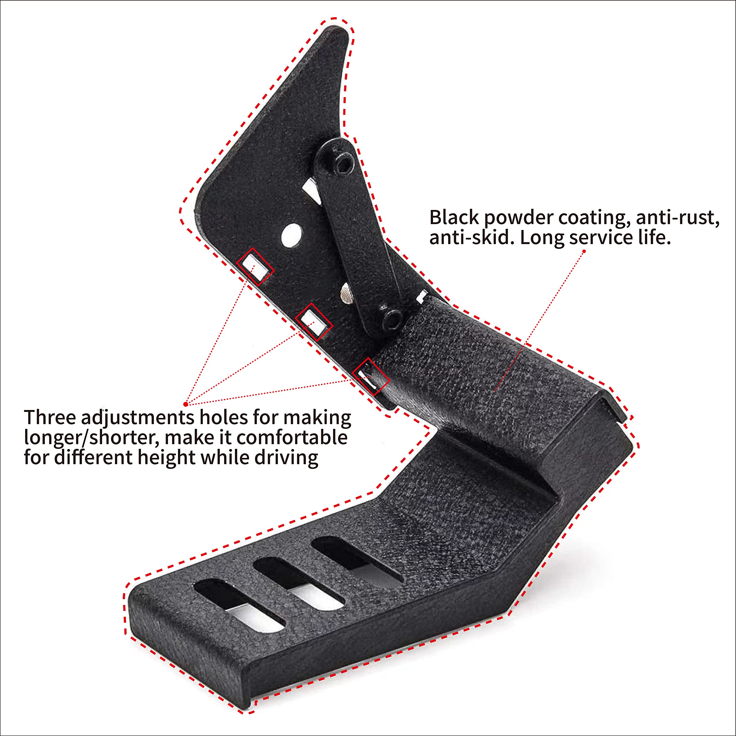 YZONA Steel Dead Pedal Left Side Foot Rest Pedal Compatible with 2018-2022 Jeep Wrangler JL JLU Unlimited