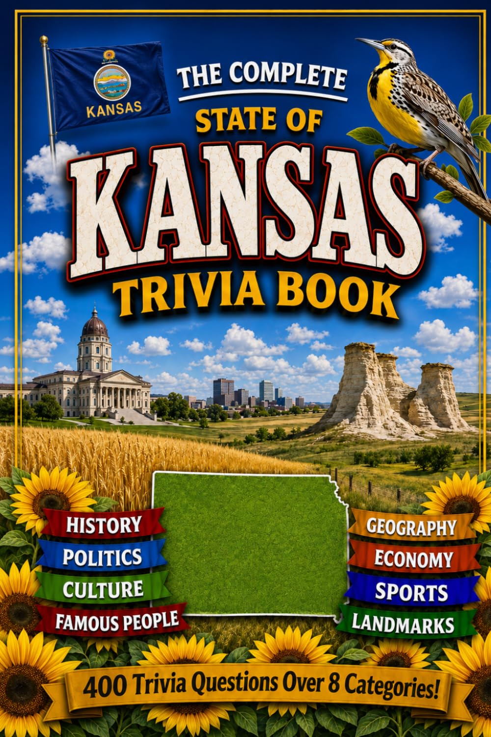 The Complete State of Kansas Trivia Book: 400 Kansas Trivia Questions Across 8 Categories