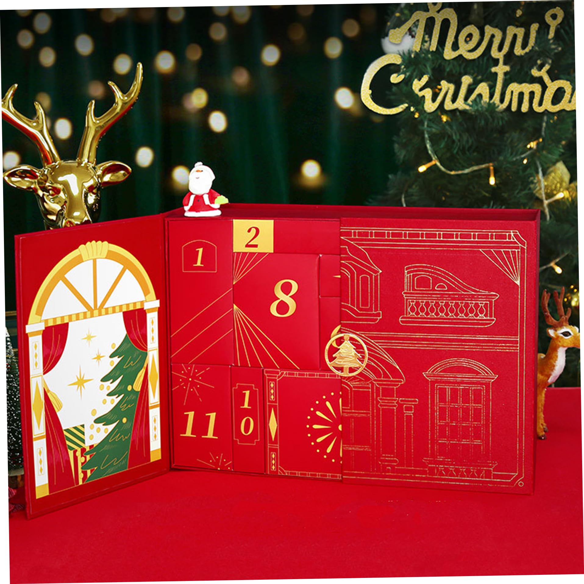 Calendari dell'Avvento vuoto per riempire il calendario vuoto dell'avvento natalizio con 12 scatole calendario riempimento fai -da -te per bambini decorazioni per le vacanze di Natale per bambini