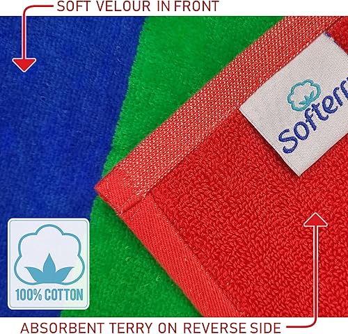 Miniatura 2 de Softerry Gay Flag - Toalla de playa LGBTQIA+ Pride Parade de 30 x 60 pulgadas, esponjosa, 450GSM, colores vibrantes, absorbente, 100% algodón