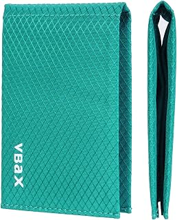 Minimalist RFID Blocking Slim Wallet for Men – Waterproof Microfiber Front Pocket Bifold Card Holder – Holds 10 Cards & Cash, Aurora Green Edition